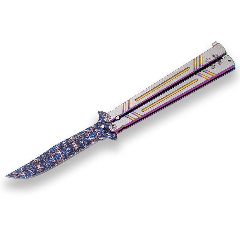 nůž JKR 0645 motýlek, fialový