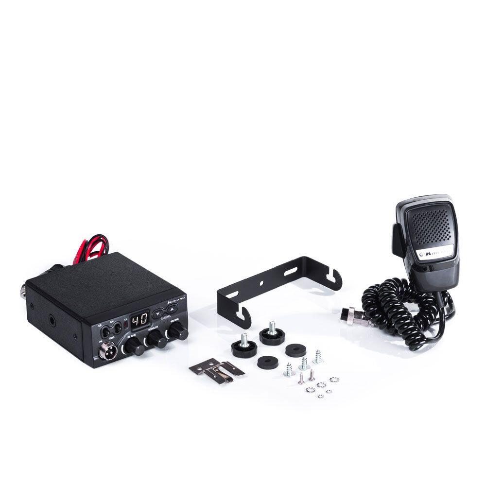 Emisora CB, Midland M Zero, color negro, 4 PIN 3/6