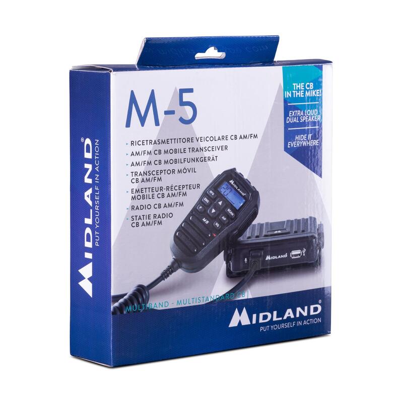Emisora CB, Midland M5; color negro, USB