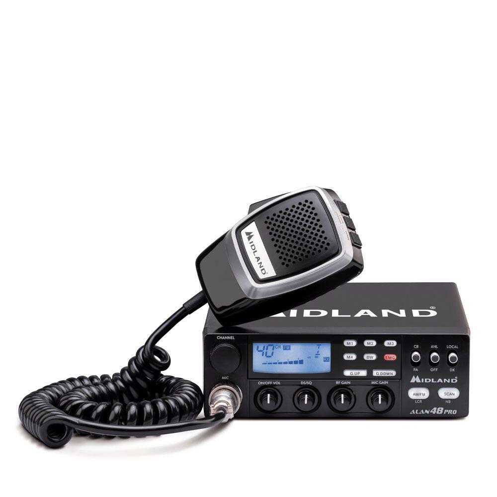 Midland - Station Cb, Alan 48, Couleur Noir, 6 Pin - Talkie-walkie - Noir - Taille Unique - Decathlon