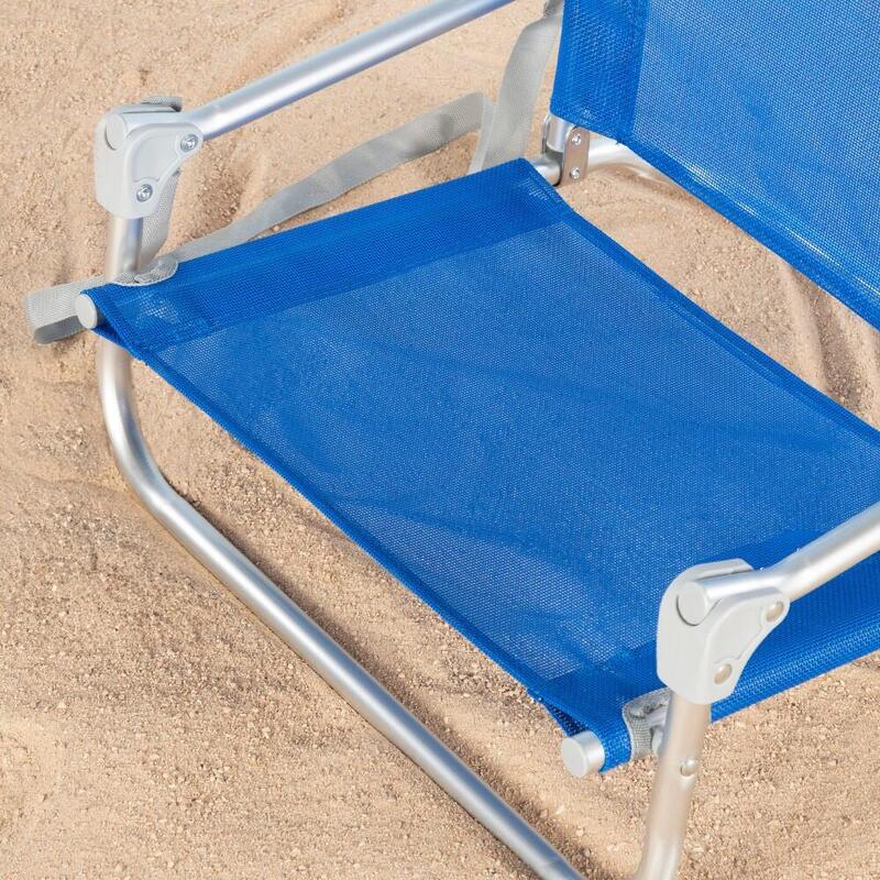 Aktive Silla de playa plegable pequeña azul c/asa de hombro