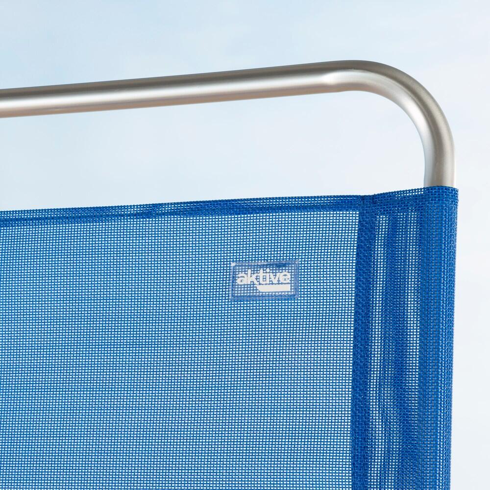 Aktive Petite chaise de plage pliante bleue avec repose-épaule 7/7