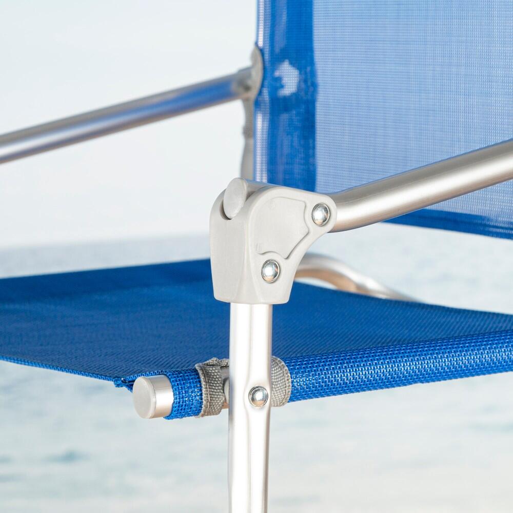 Aktive Petite chaise de plage pliante bleue avec repose-épaule 6/7
