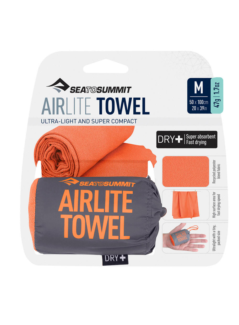 Reise-Handtuch Sea To Summit Airlite Towel M (50 X 100 Cm) Orange 4/6