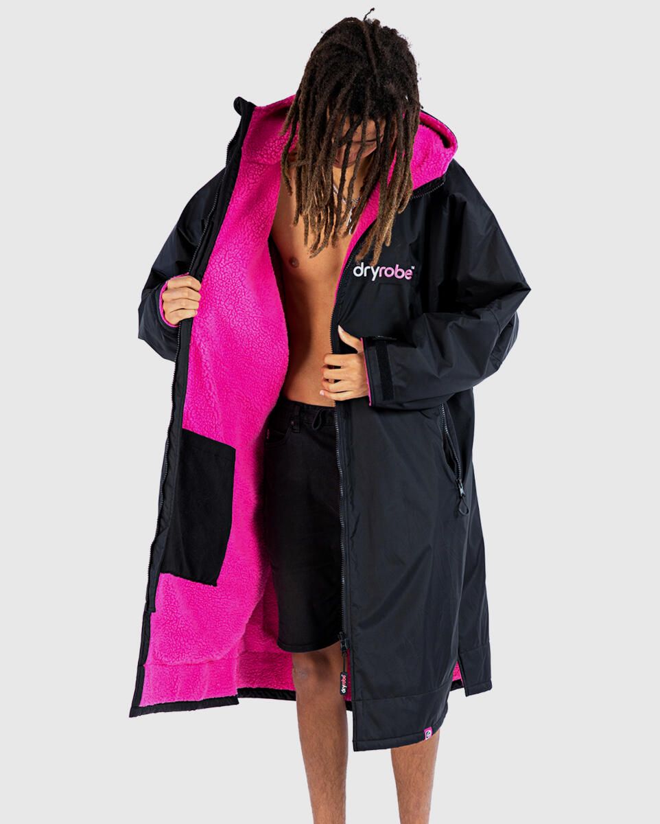 dryrobe Advance S Long Sleeve V3 Black/Pink DRYROBE Decathlon