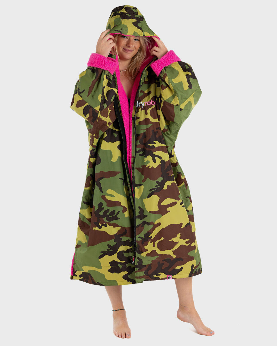 DRYROBE dryrobe Advance - M - Long Sleeve V3 Camouflage/Pink