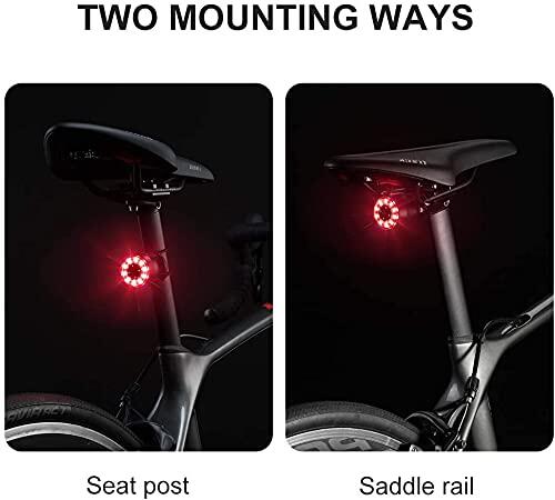 Feu Arrière Vélo LED 5 Mode d’éclairage Étanche USB Rechargeable Lumière Arrière 3/7