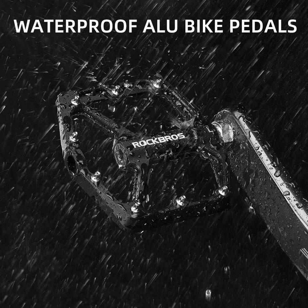 Pédales Vélo Plates pour VTT BMX d'aluminium 9/16" Anti-Glissant  Noir 5/7