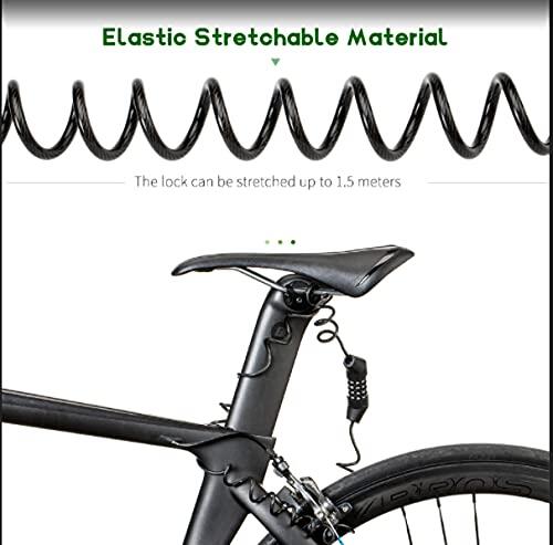 Câble antivol vélo léger Avec combinaison à 4 chiffres Noir Antivol Portable 5/7