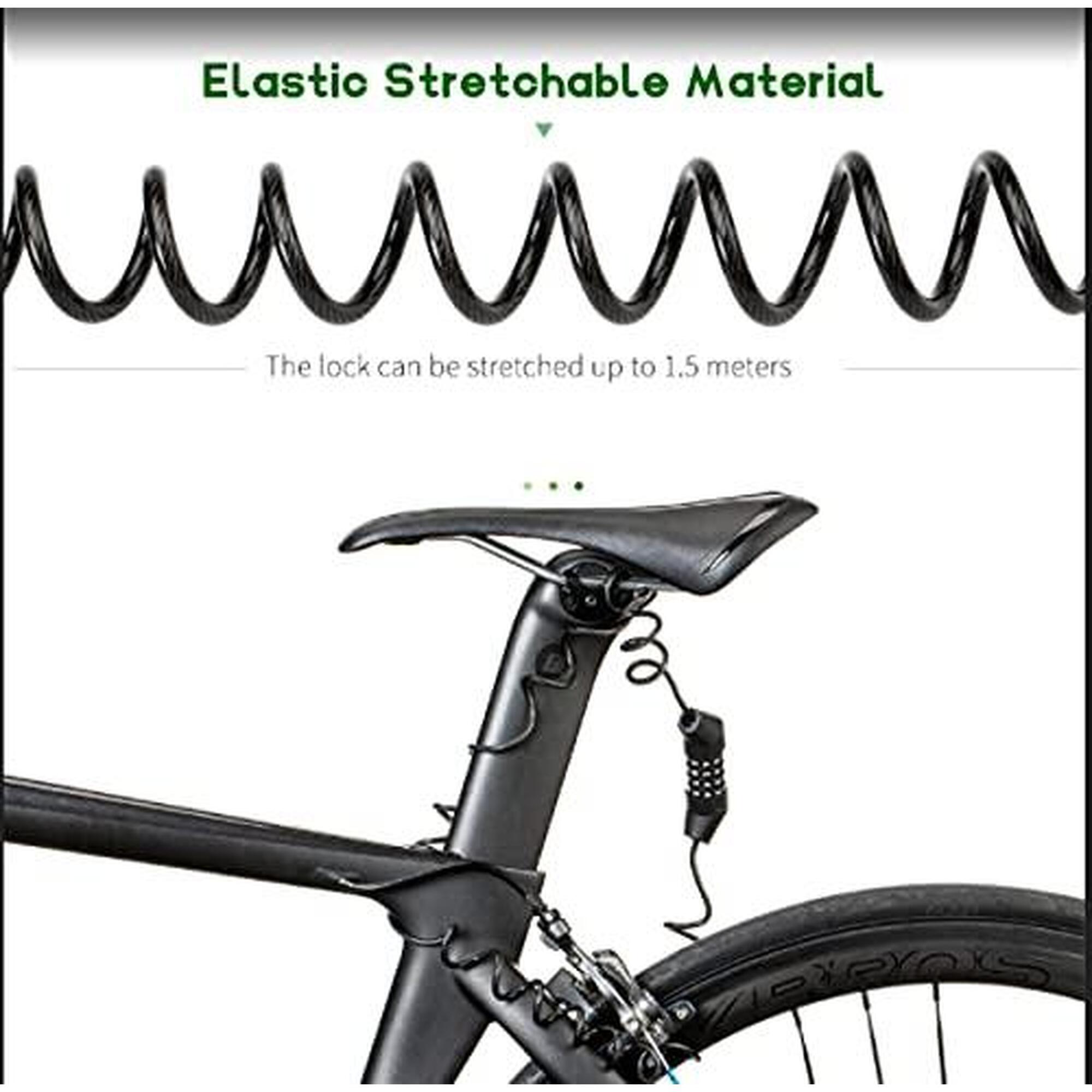 Lichtgewicht fietskabelslot Met 4-cijferige combinatie Zwart Draagbaar slot