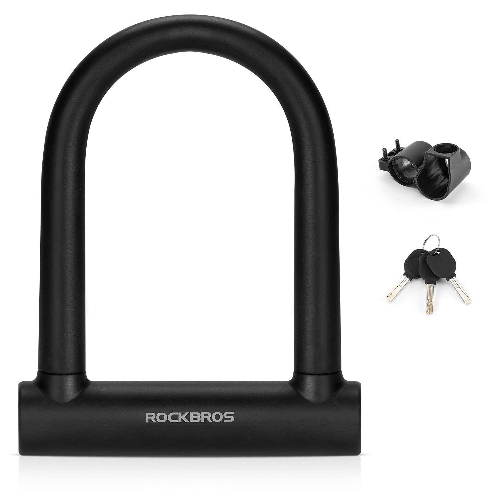Rockbros - Antivol En U Pour Vélo En Acier Allié Serrure U-lock Haute 3 Clés Incluses Noir - Antivol - Noir - Taille Unique - Decathlon