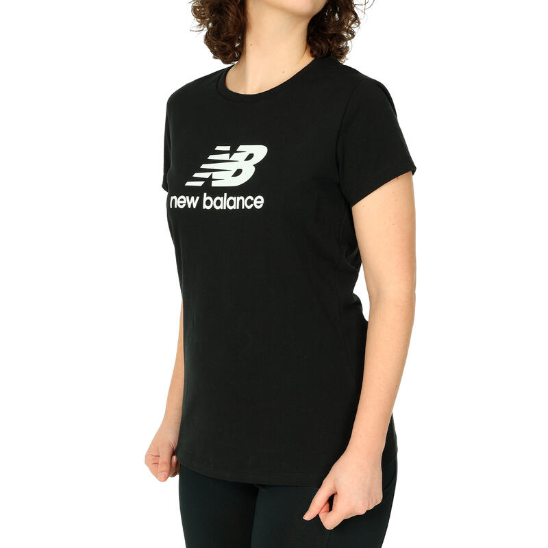 T-shirt Feminina Com Logótipo Empilhado New Balance Essentials