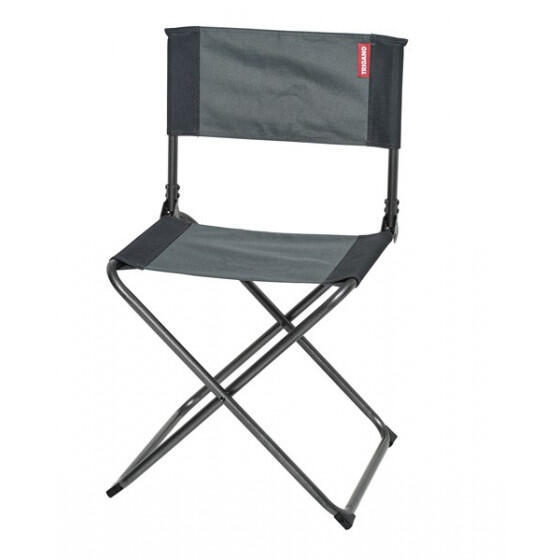 Chaise camping pliante gris noir