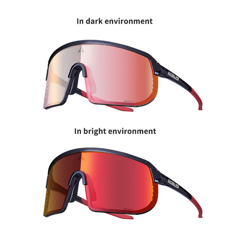 KAKU SP2 Sports Photochromic Sunglasses - Black Red