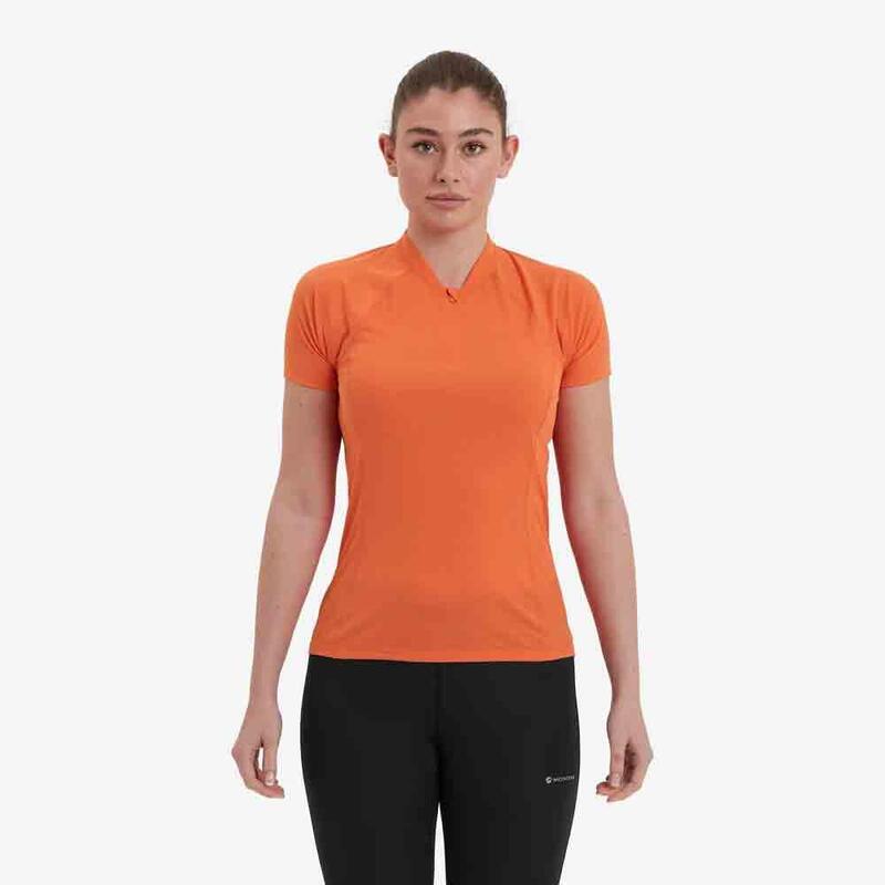 Dart Nano Women's Lightweight Zip T-Shirt - Orange