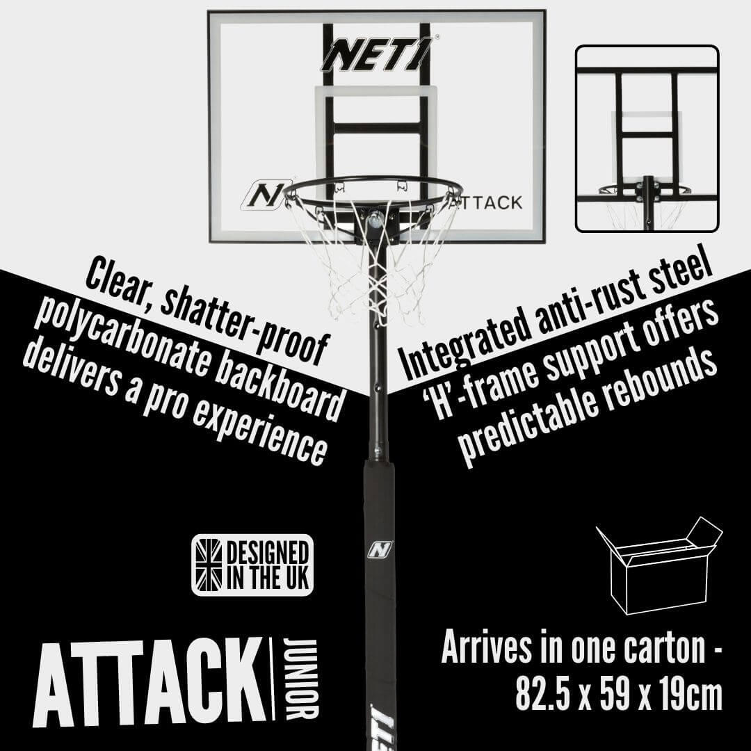 NET1 Attack Basketball Hoop - Youth 4/7