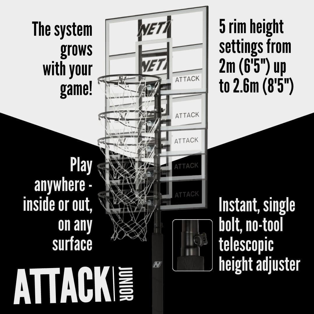 NET1 Attack Basketball Hoop - Youth 5/7