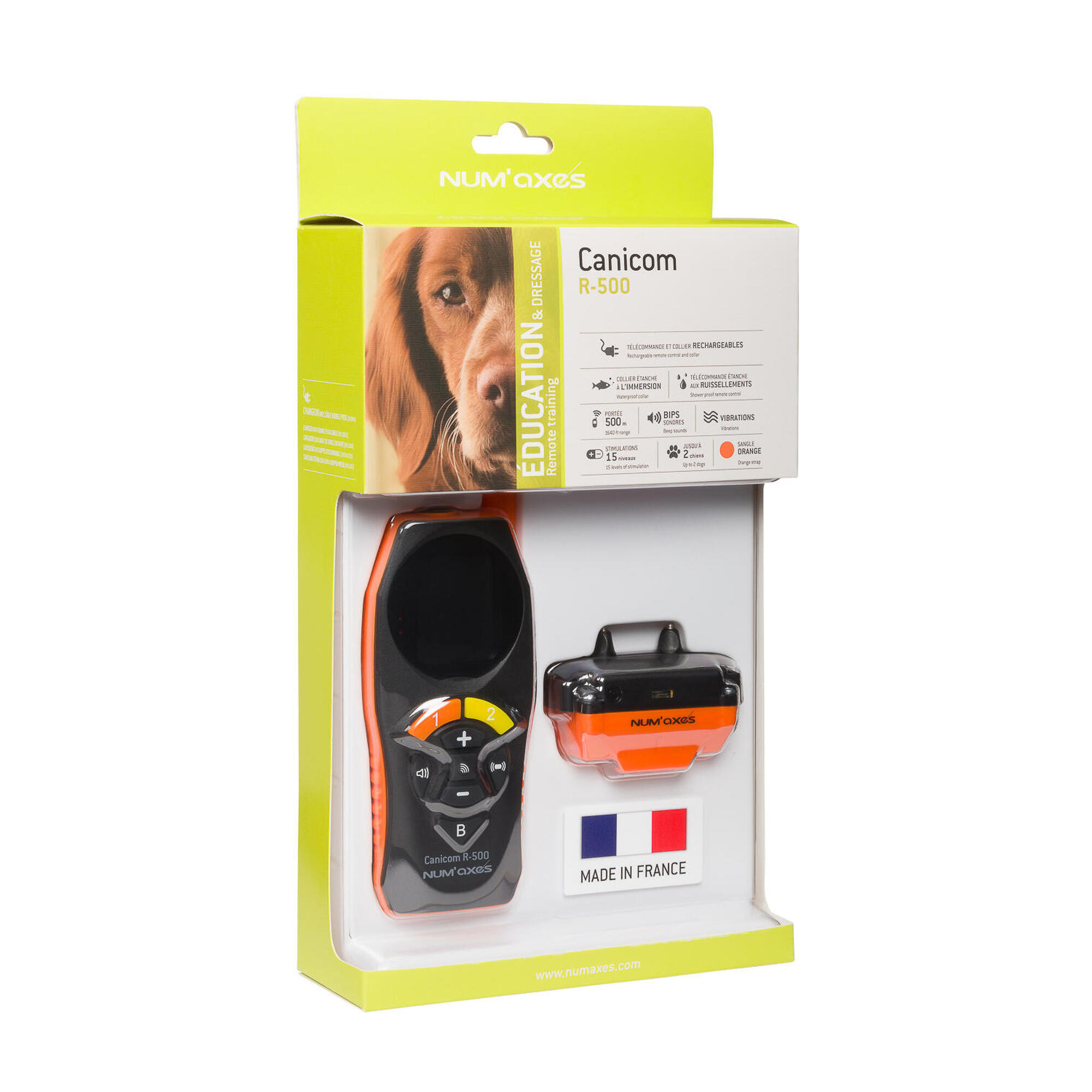 Num'axes - Ensemble D'Éducation Rechargeable Pour Chien - Canicom R-500 - Collier De Dressage - Noir|orange - Decathlon