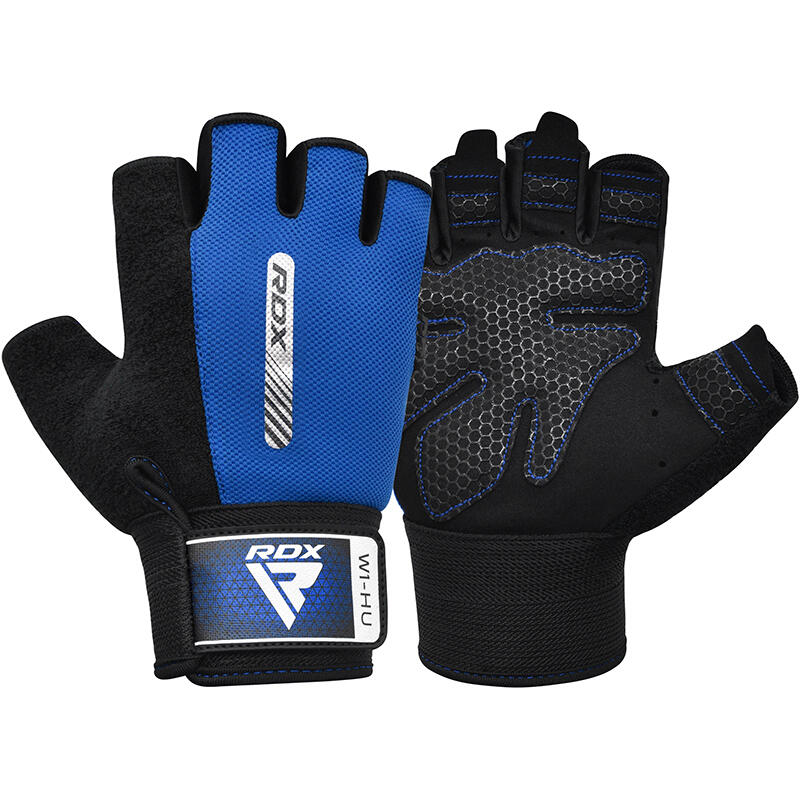 Fitness Handschoenen W1 - Met open vingertoppen Blauw - Blauw - S 5/7