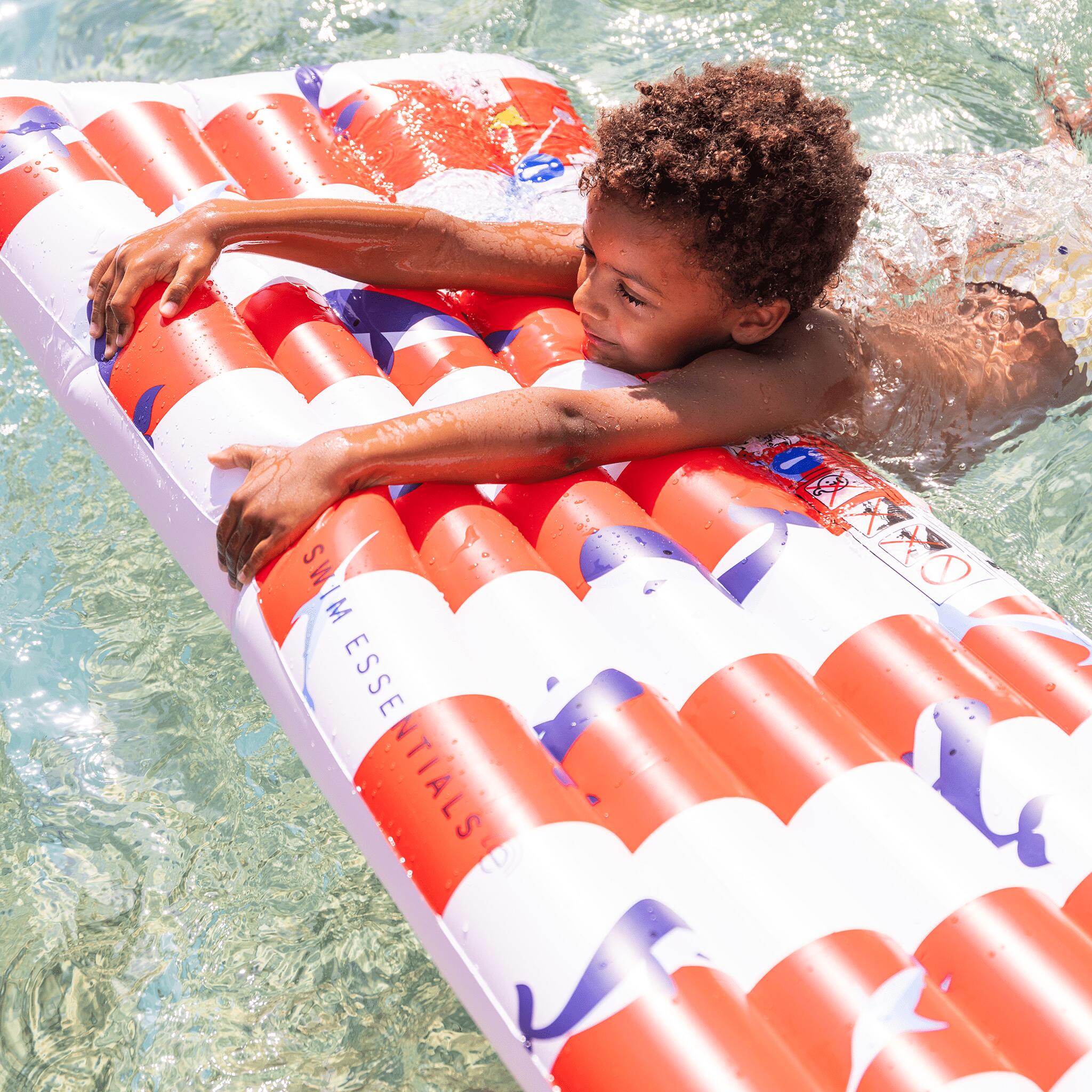 Swimming Air mattress red white Whale