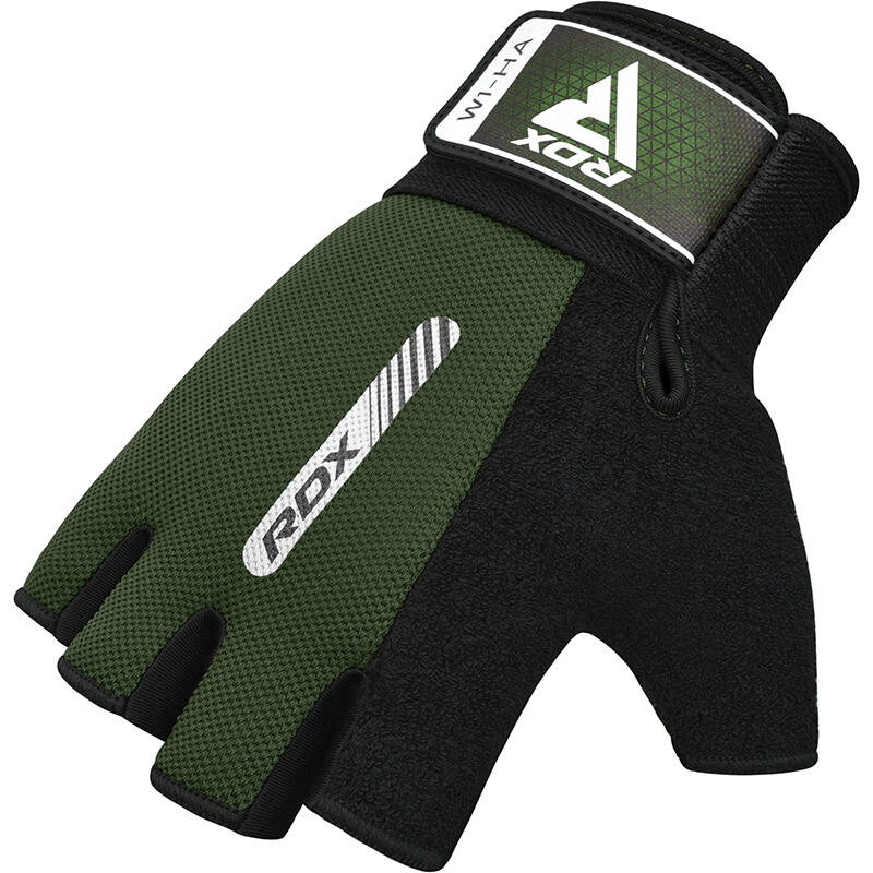 Rękawiczki fitness W1 - Z otwartymi palcami - Zielony – S 6/7