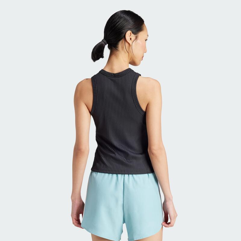 All Gym Seasonal Rib Tight Fit Tonal 3-Stripes Tanktop