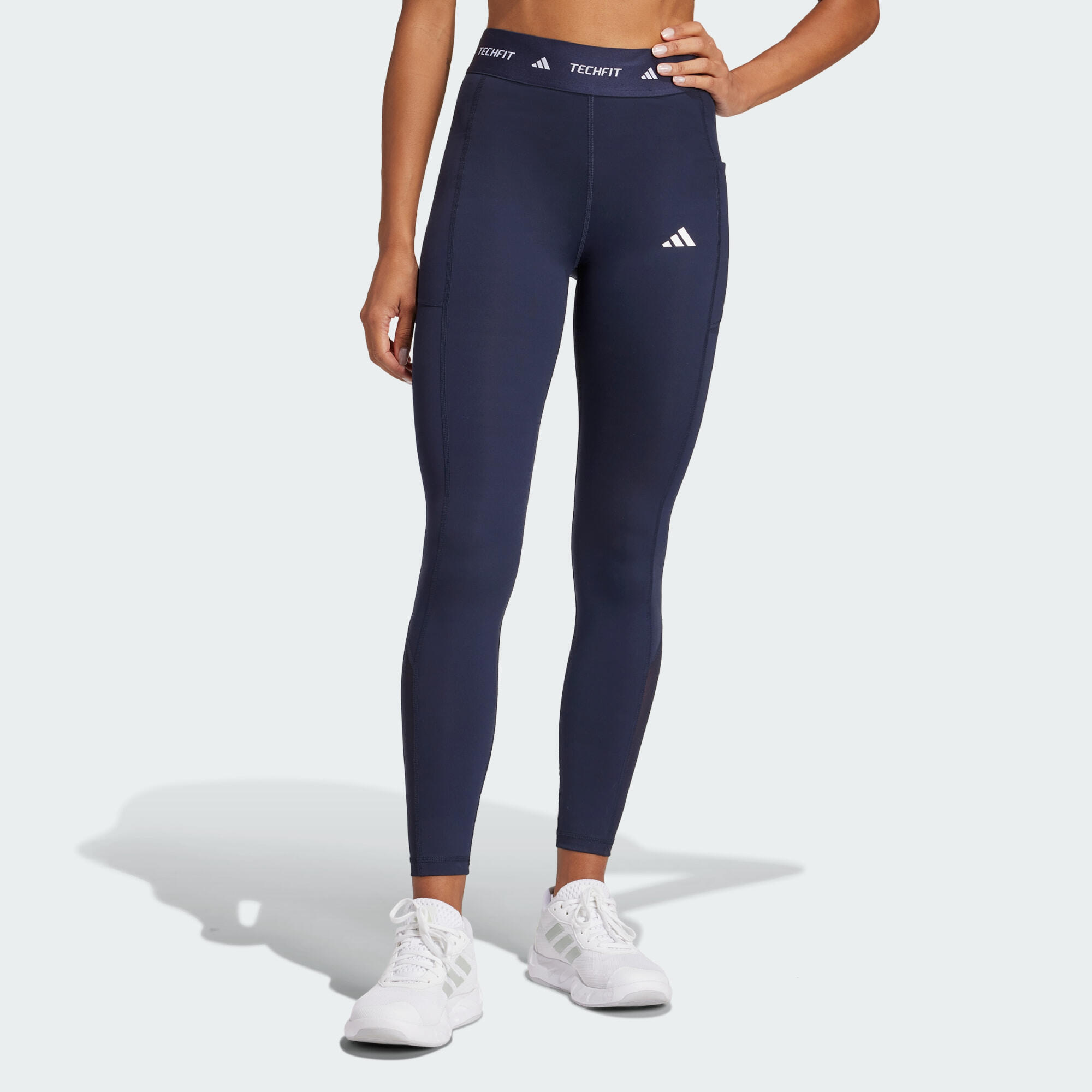 Adidas - Legging Long Poche Dissimulée Techfit - Collant - Bleu - 34 2xs - Decathlon