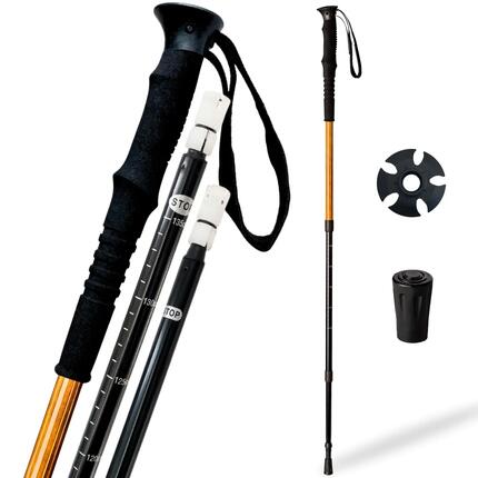 Teleskopischer Stock 65-135 cm, Holzoptik, EVA-Griff, leicht