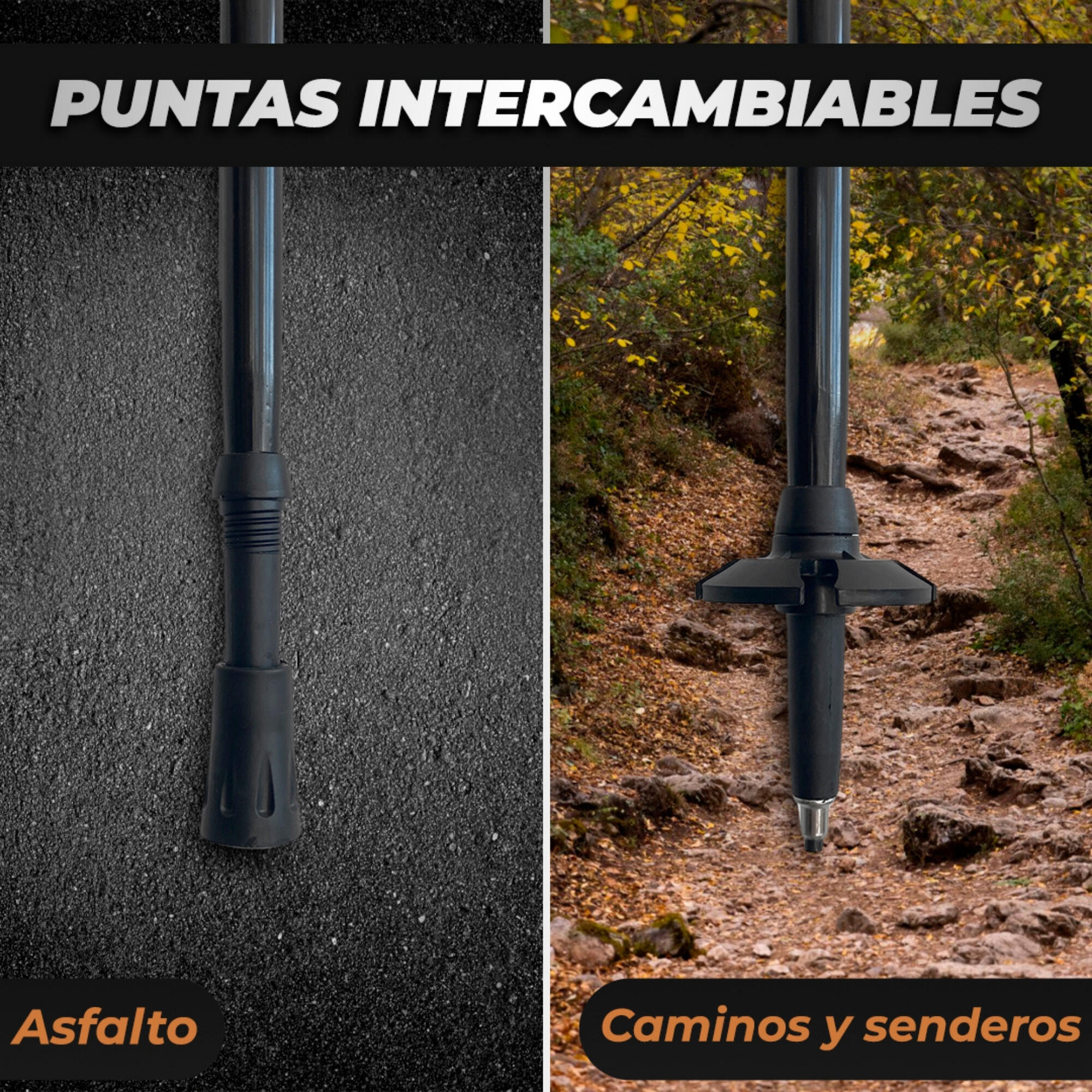 Bastón de Trekking Segorbina Telescópico 65 - 135 cm aluminio imitación madera 4/7