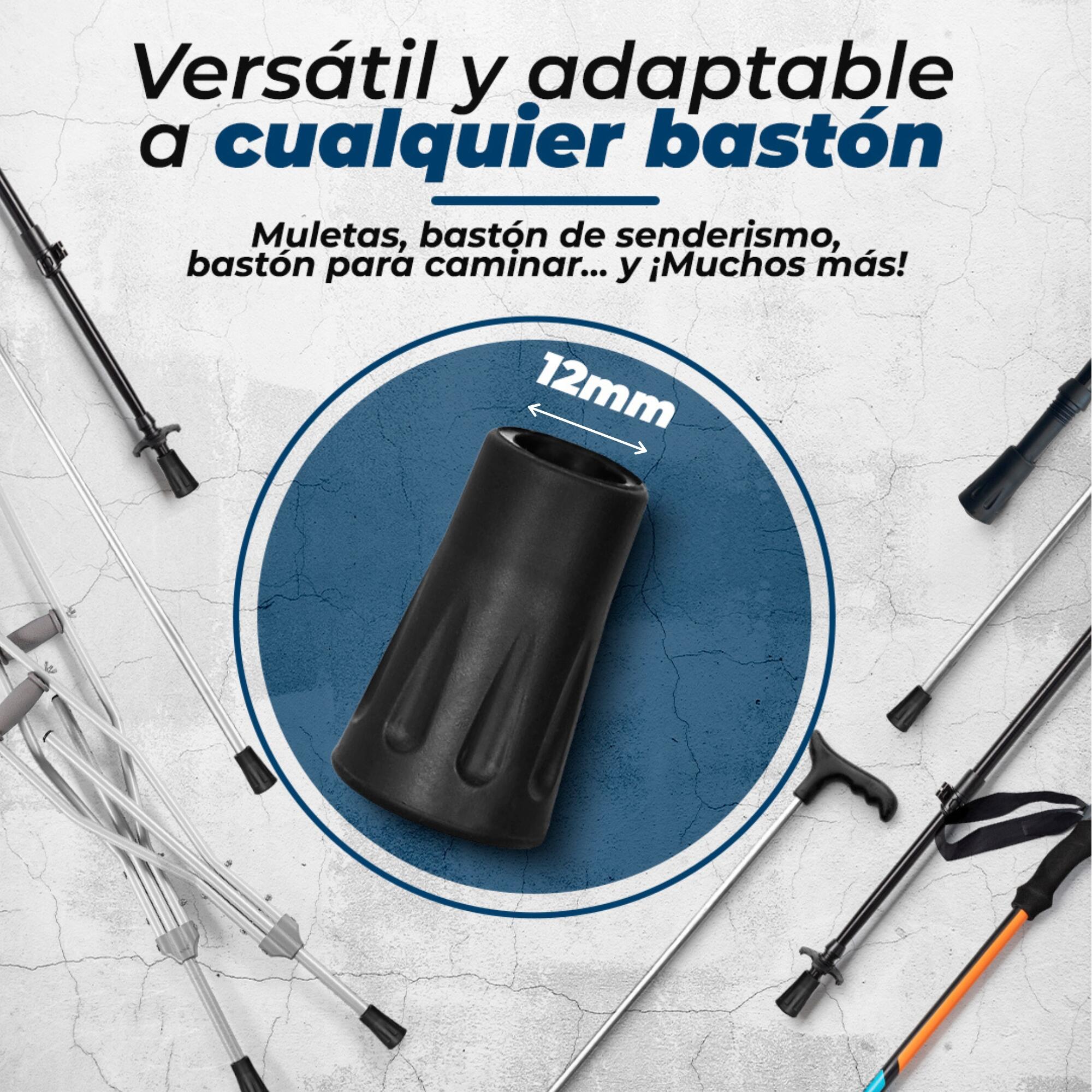 10 peças Universais Borracha Bastão Trekking 12mm com anel de METAL 4/7