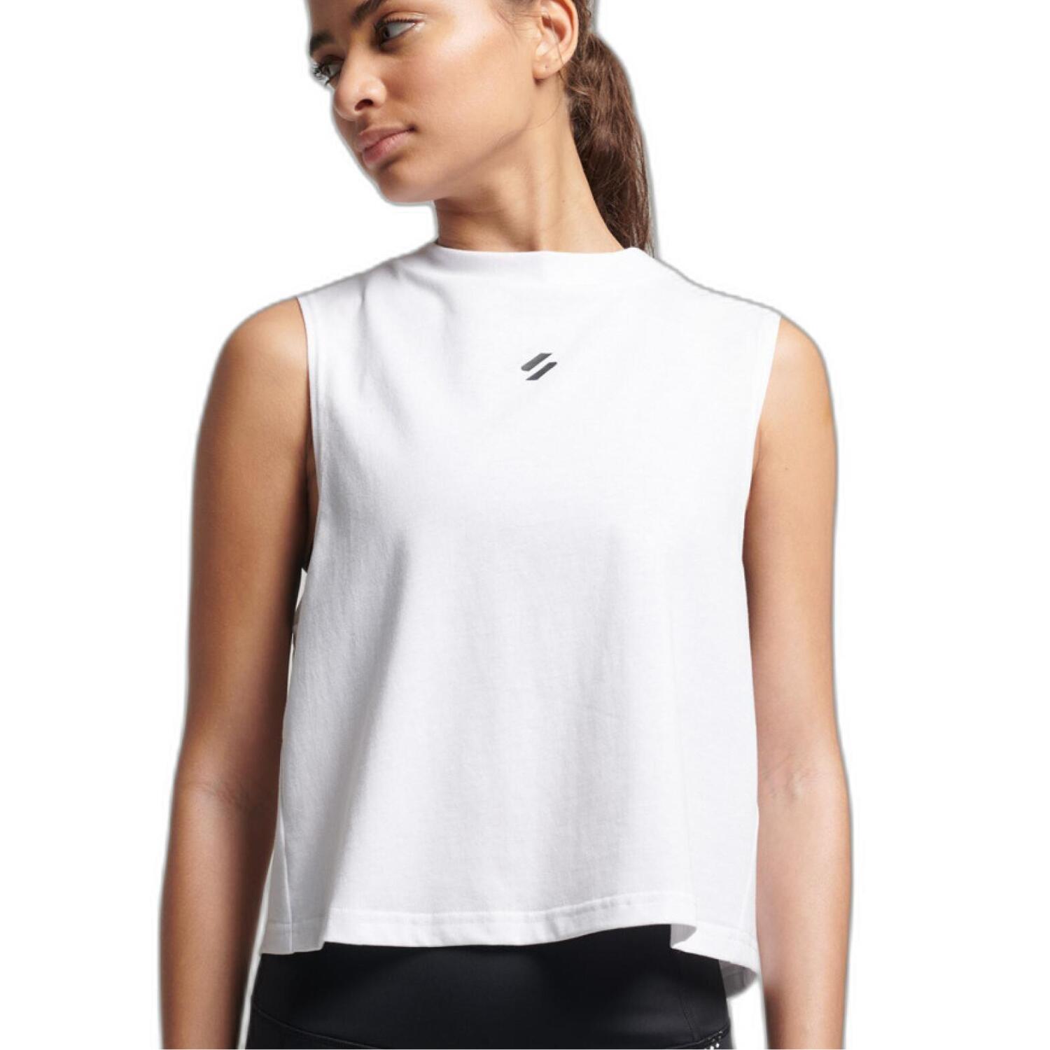 SUPERDRY Dames Superdry Run Cropped Los Mouwloos Sportshirt