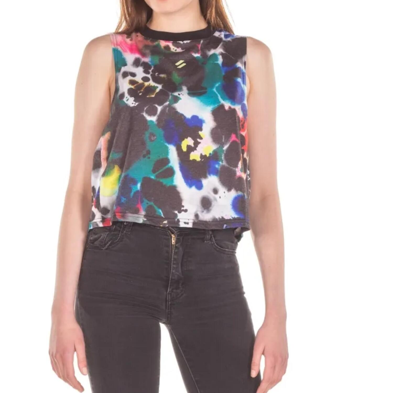 SUPERDRY Dames Superdry Run Cropped Los Mouwloos Sportshirt