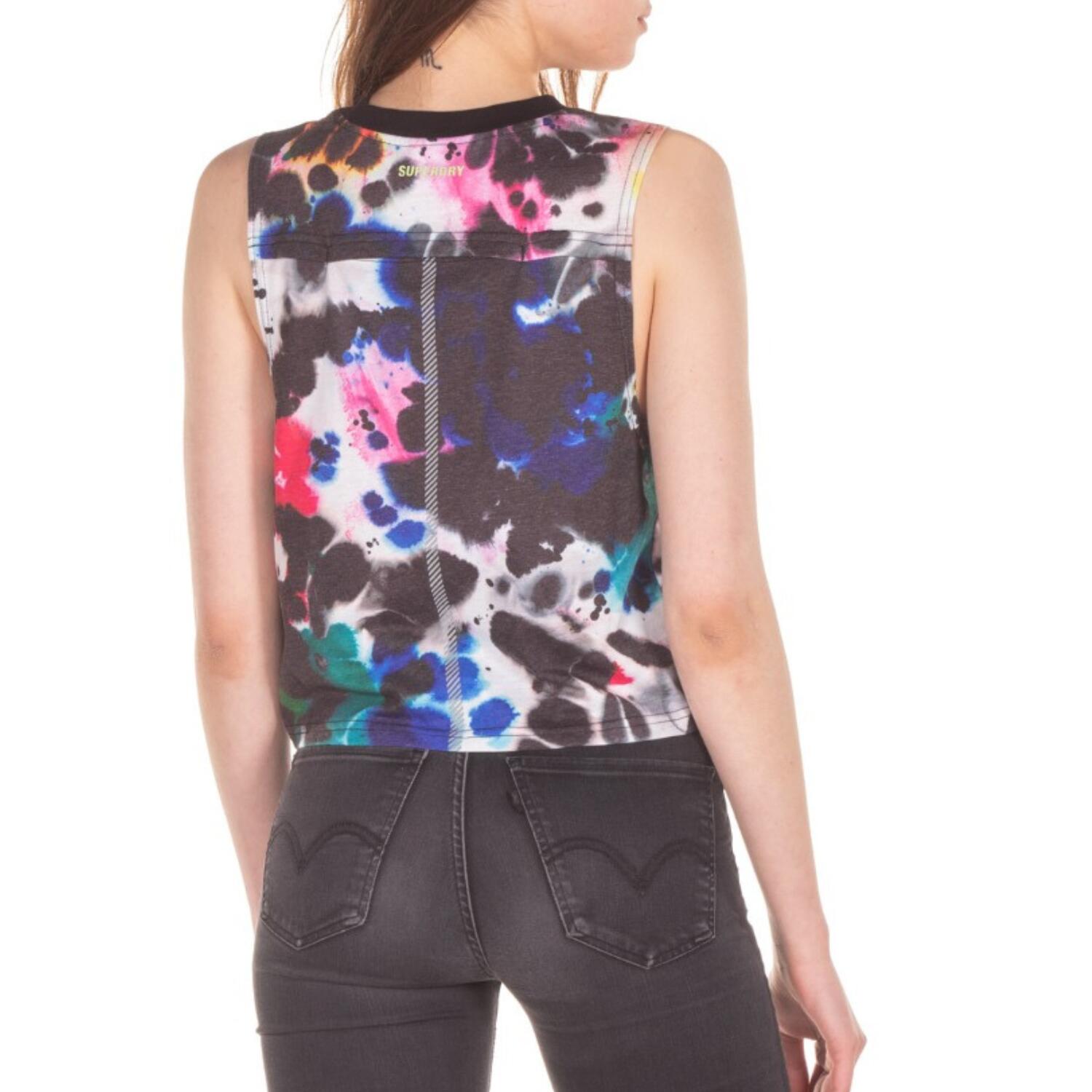 Koszulka sportowa damska Superdry Run Cropped Loose bez rękawów