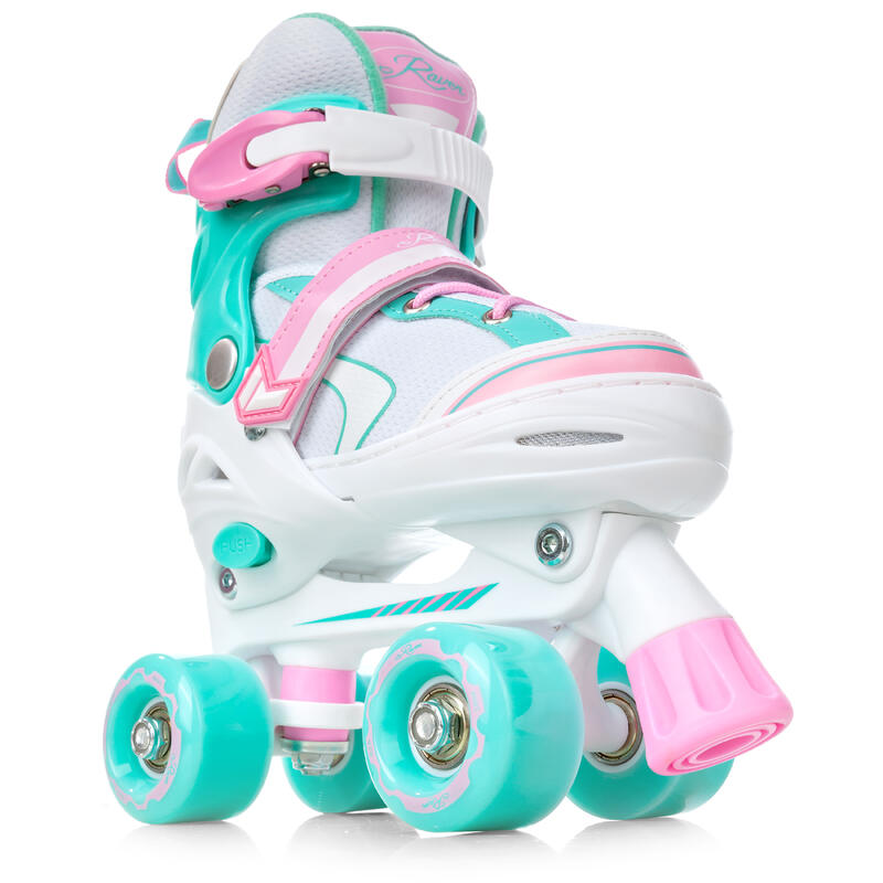 Patines Ajustables Ruedas luminosas LED Lia Blanco/Menta/Rosa