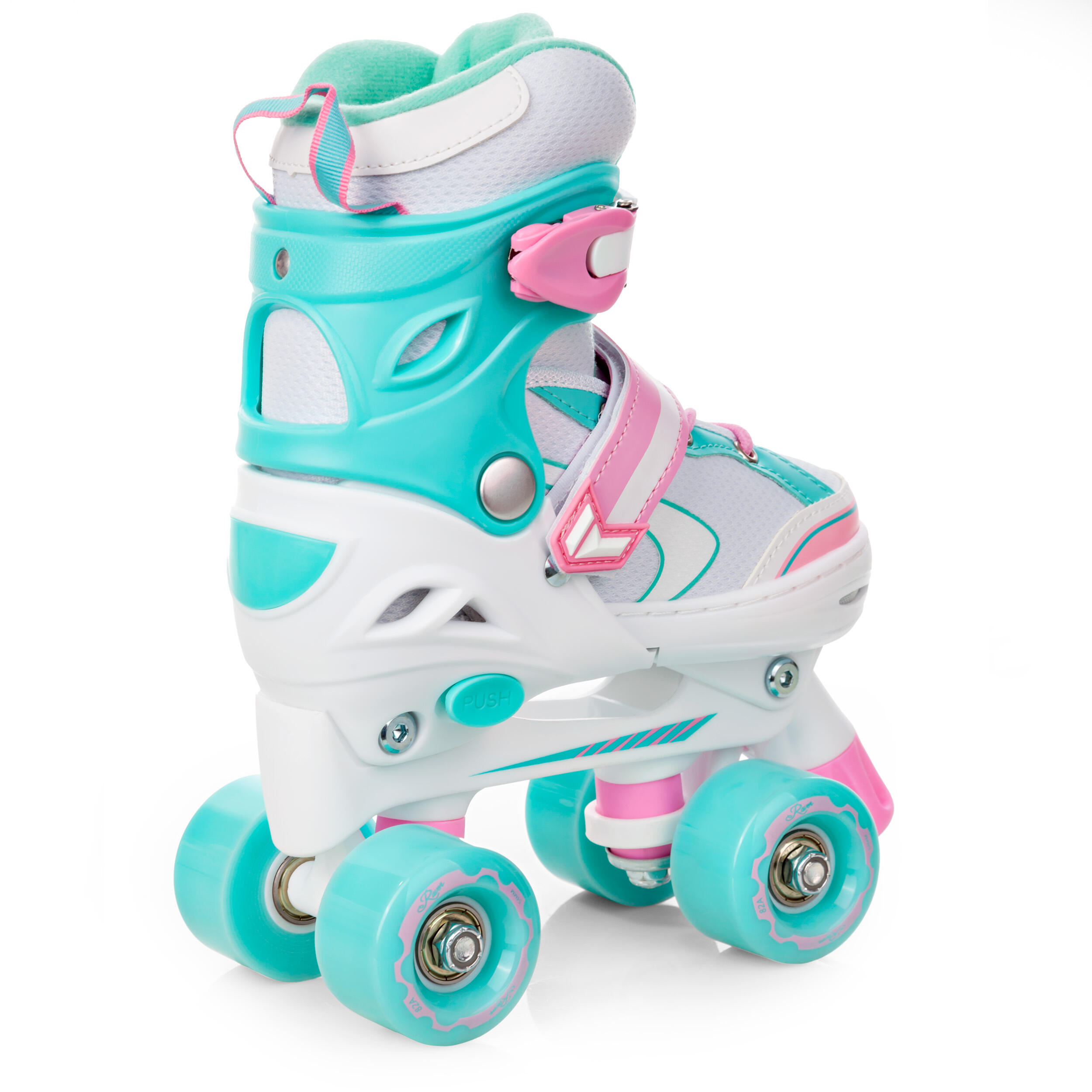 Verstelbare Rolschaatsen lichtgevende LED wielen Lia Wit/Mint/Roze 4/6