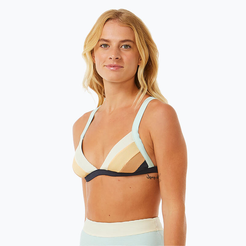 Top de traje de baño de tres piezas fijo con empalme Block Party de Rip Curl