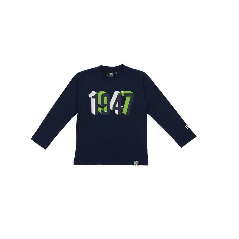 Tricou cu maneca lunga cu imprimeu Basic si logo