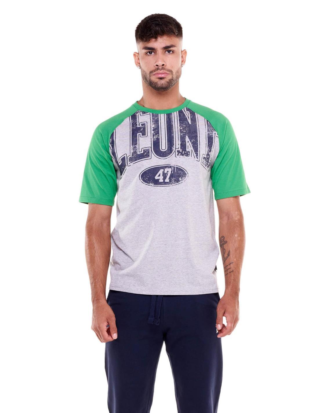 LEONE 1947 APPAREL T-shirt da uomo spalle a contrasto Academy