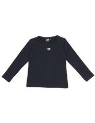 T-shirt basique à manches longues avec petit logo pour fille