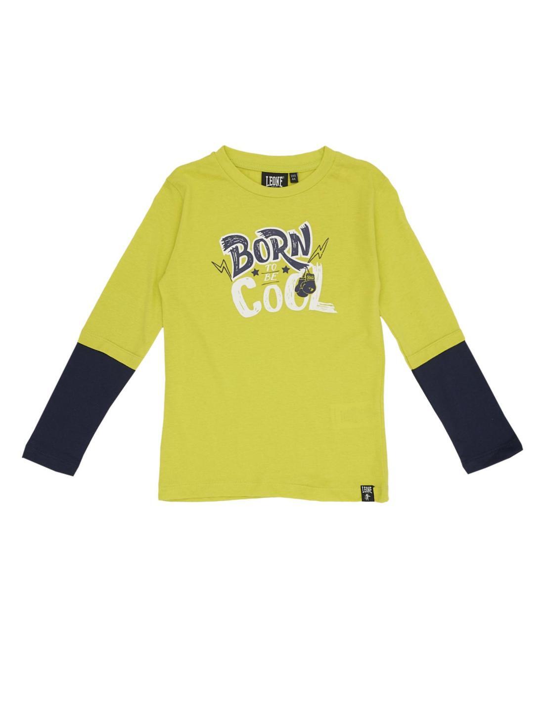 T-shirt da bambino maniche lunghe bicolor e stampa Basic |  Leone 1947 Apparel