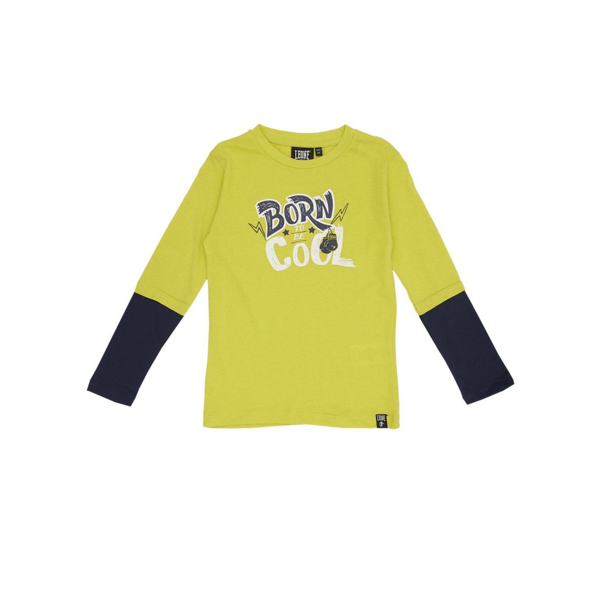 Leone 1947 Apparel - T-shirt Bicolore À Manches Longues Pour Garçon Avec Imprimé Basic - Débardeur - Jaune - Decathlon
