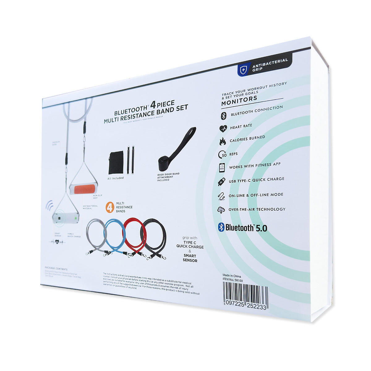 Charged Bluetooth 4 Piece Multi Resistance Band Set 6/7