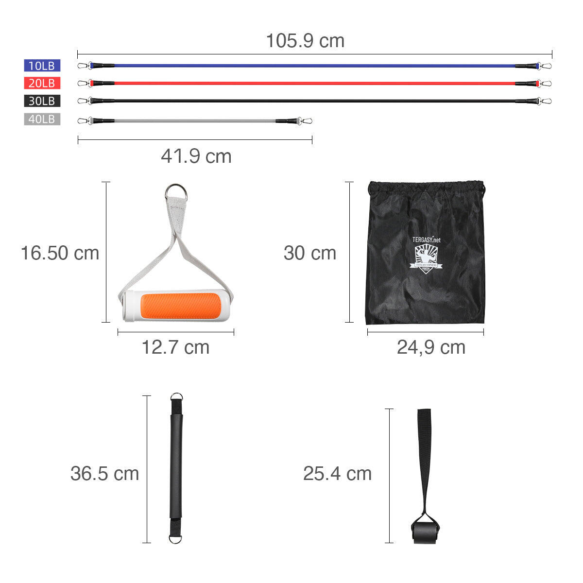 Charged Bluetooth 4 Piece Multi Resistance Band Set 4/7