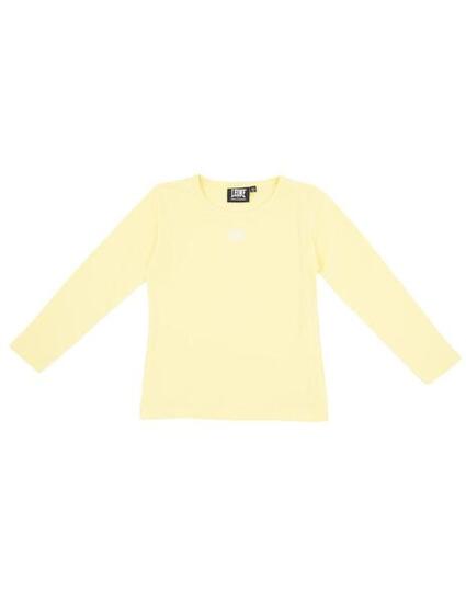 T-shirt basique à manches longues avec petit logo pour fille