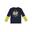 Tricou pentru copii bicolor cu maneca lunga cu imprimeu Basic