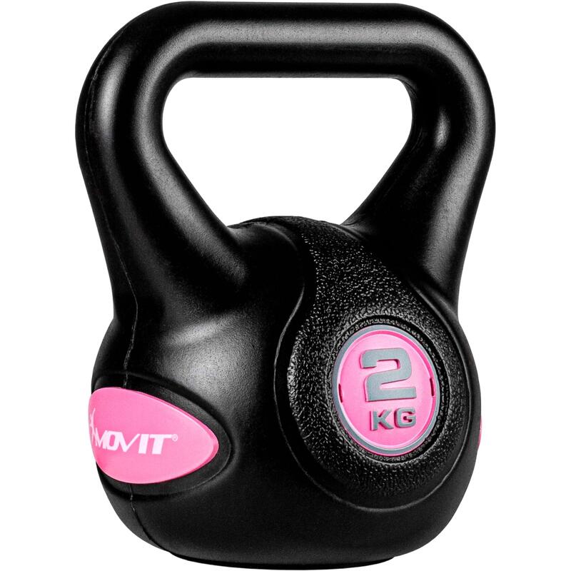 Kettlebell, MOVIT® de 2 kg, negru/roz