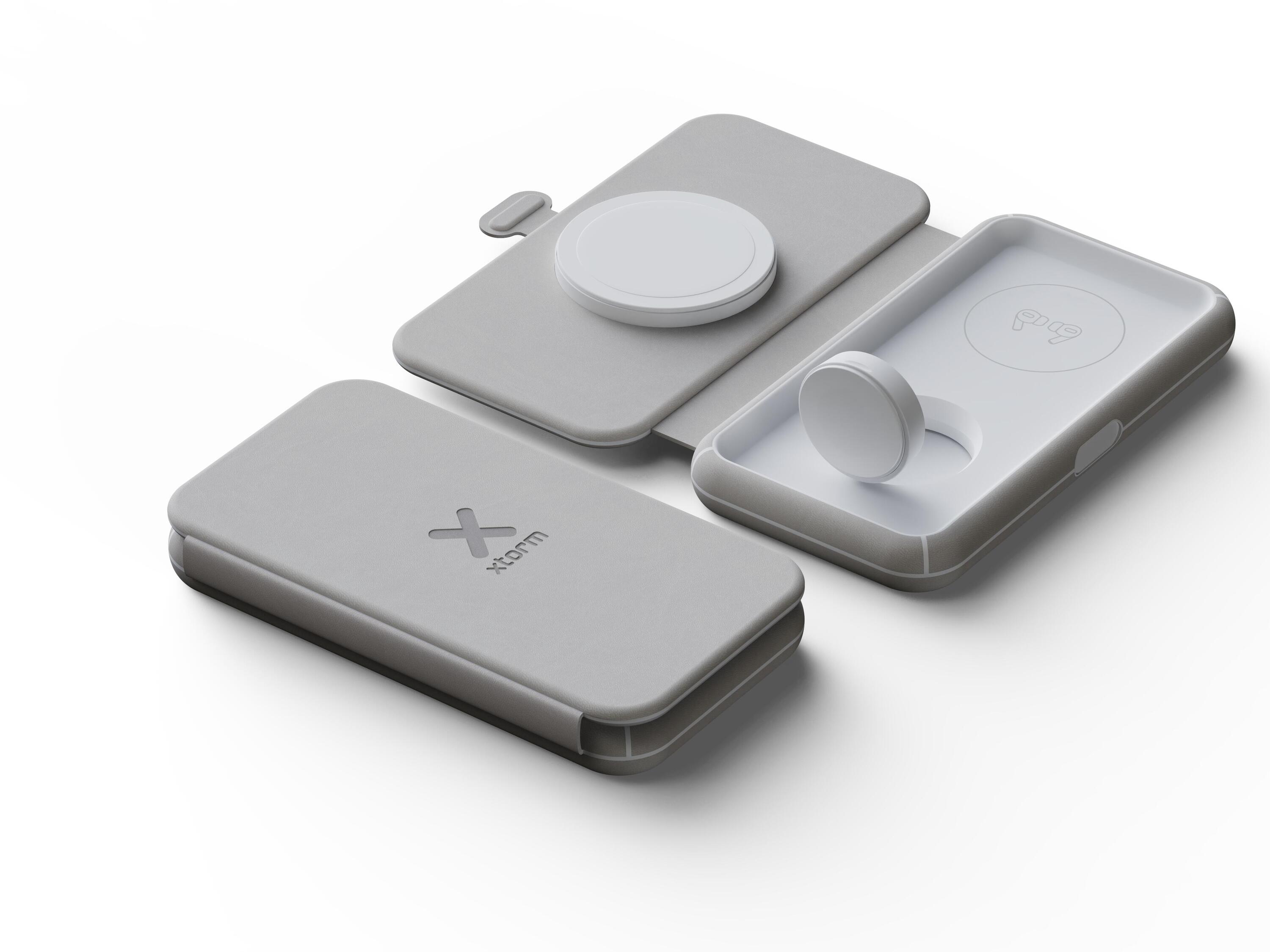 Xtorm 15W Opvouwbare Sans fil Chargeur 3-in-1 - Gris 3/7