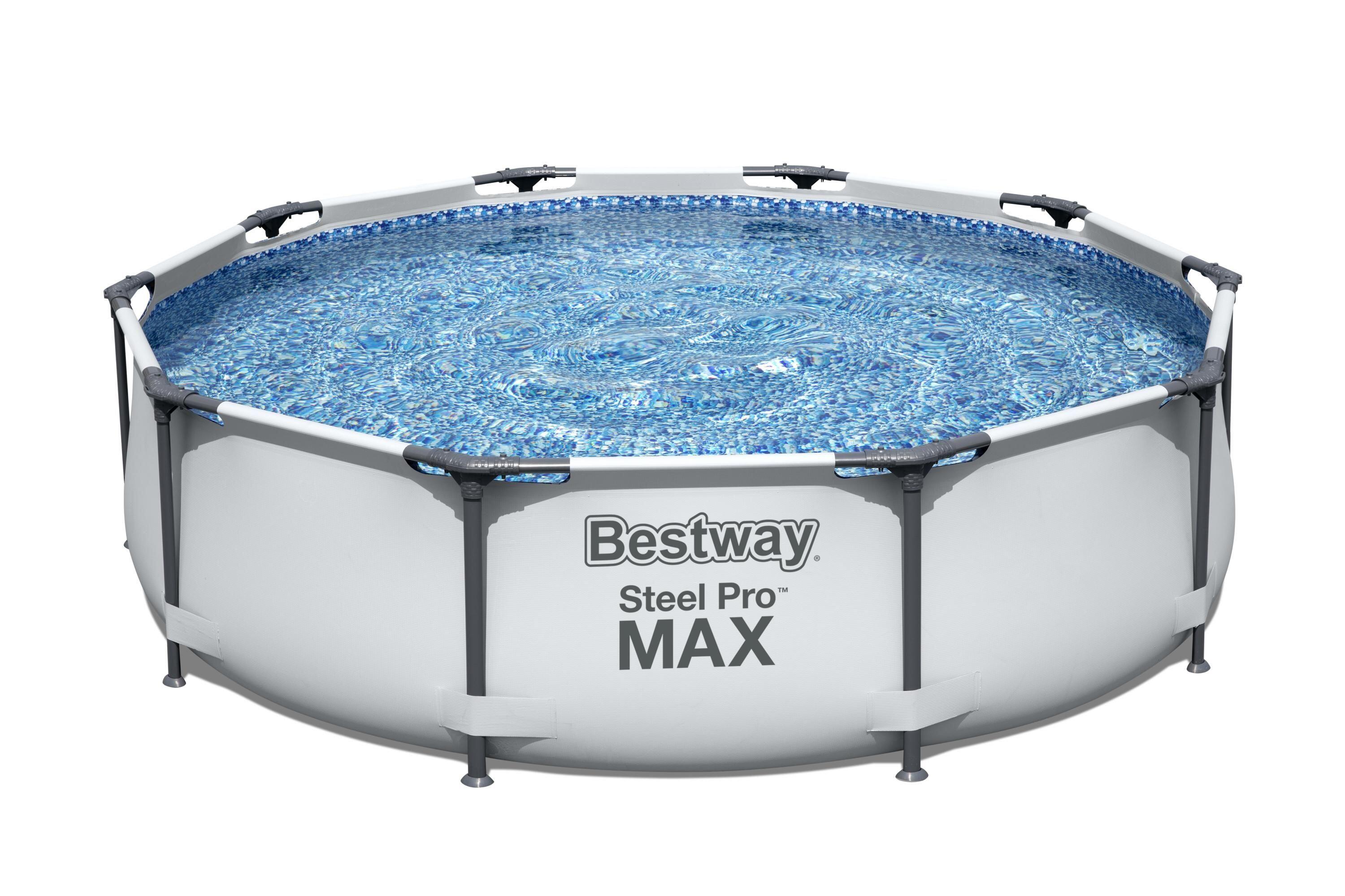 BESTWAY Bestway Steel Pro MAX Framed Above Ground Swimming Pool, 10ft x 30" - Grey