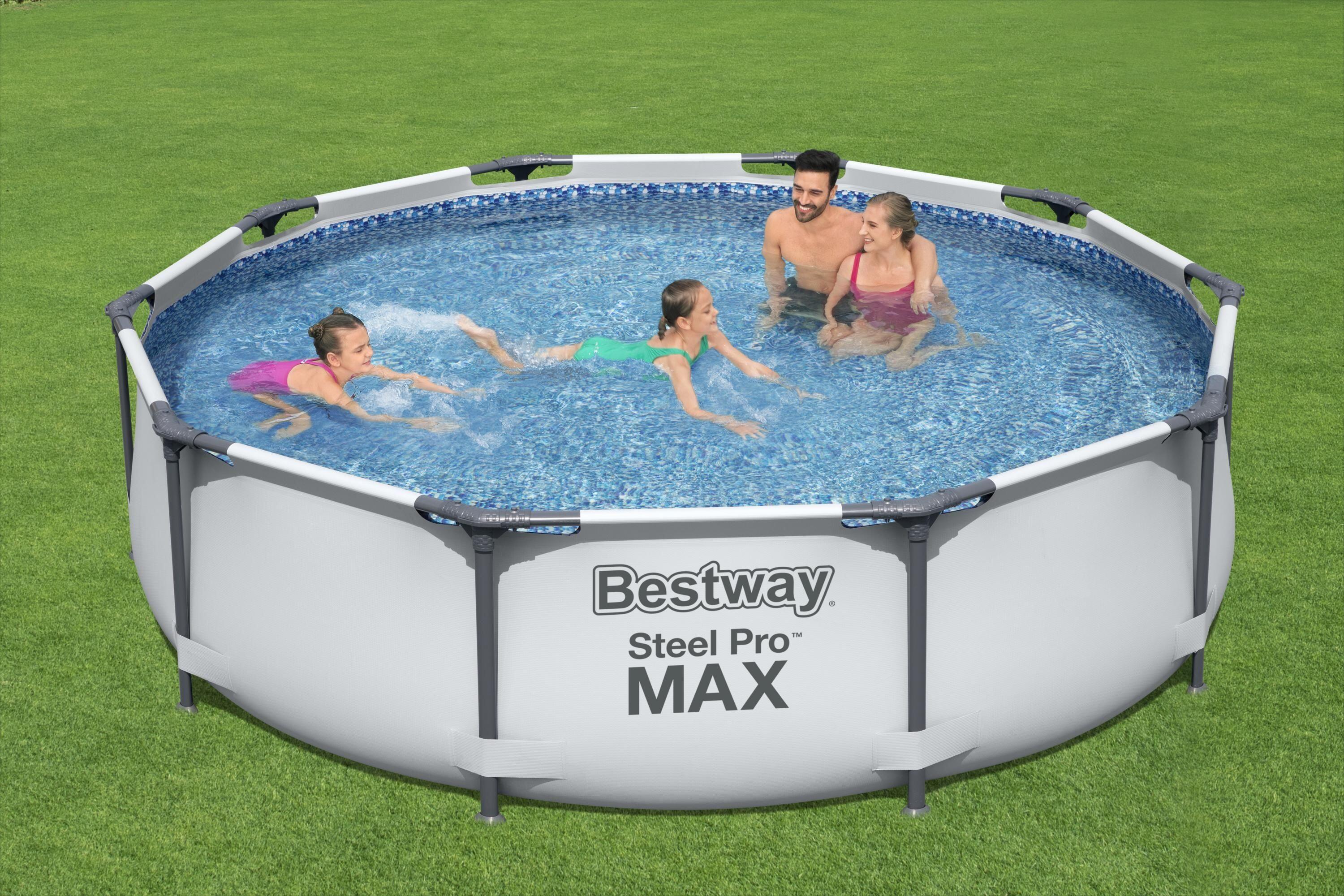 Bestway Steel Pro MAX Framed Above Ground Swimming Pool, 10ft x 30" - Grey 2/5