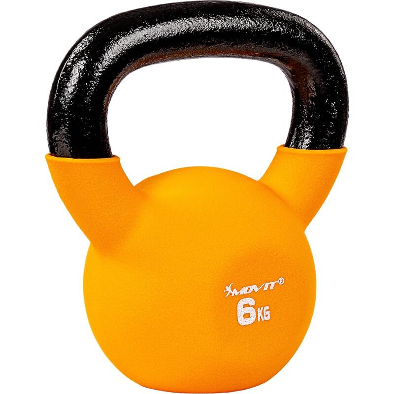 Kettlebell profesional, MOVIT®, 6 kg, fonta, orange